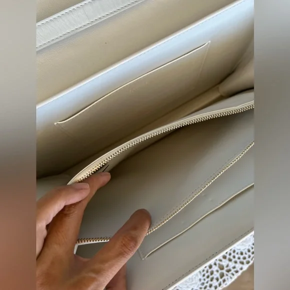 •••SOLD•••Retailed $3550 Versace Calfskin Studded DV Satchel White Bag - Picture 11 of 17